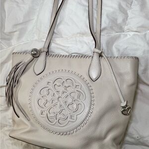 Brighton Gabriella Medallion Tote (Ivory) 100% leather